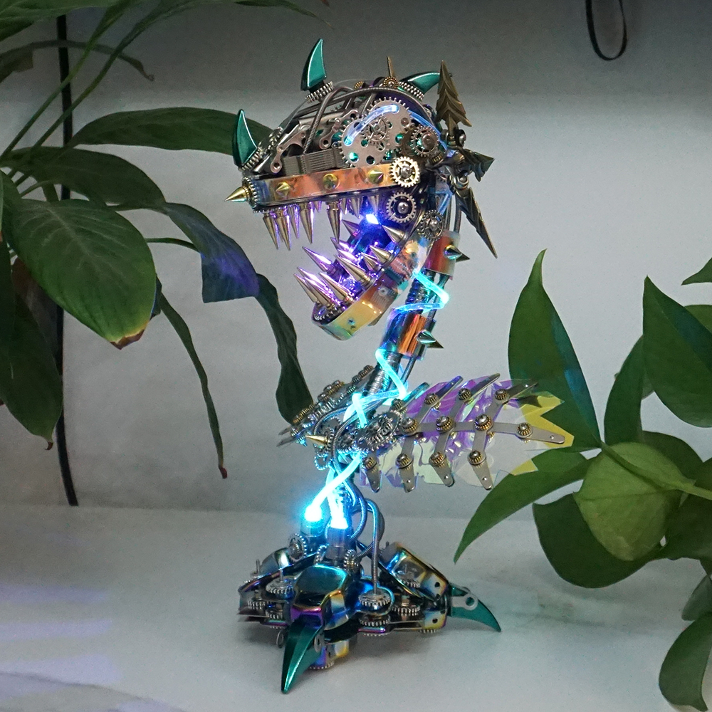 Flor Carnívora Steampunk Metal 3D