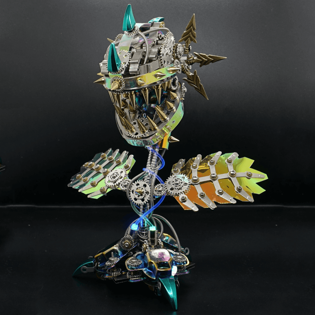 Flor Carnívora Steampunk Metal 3D