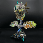 Flor Carnívora Steampunk Metal 3D