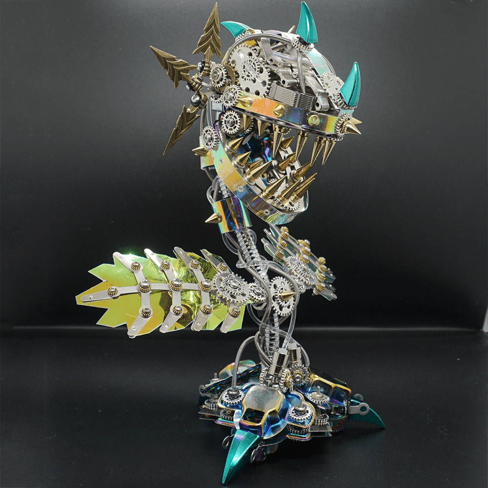 Flor Carnívora Steampunk Metal 3D
