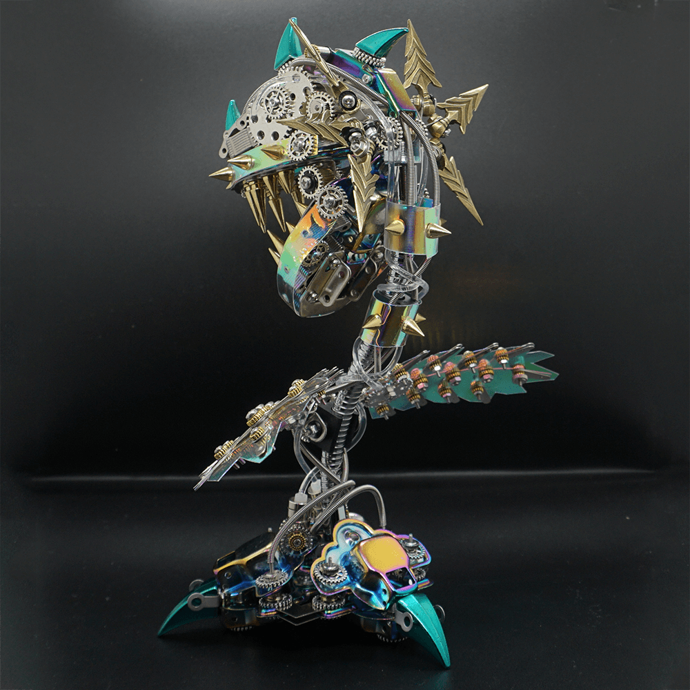 Flor Carnívora Steampunk Metal 3D
