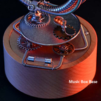 Caballito de Mar Steampunk Metal 3D con Caja Musical