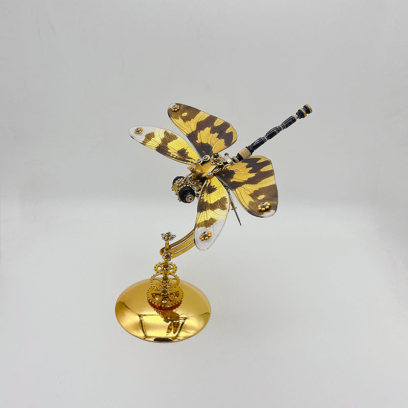 Libélula Alas Moteadas Steampunk Metal 3D