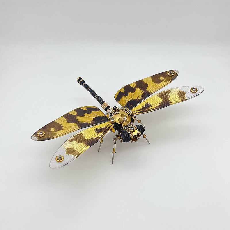 Libélula Alas Moteadas Steampunk Metal 3D
