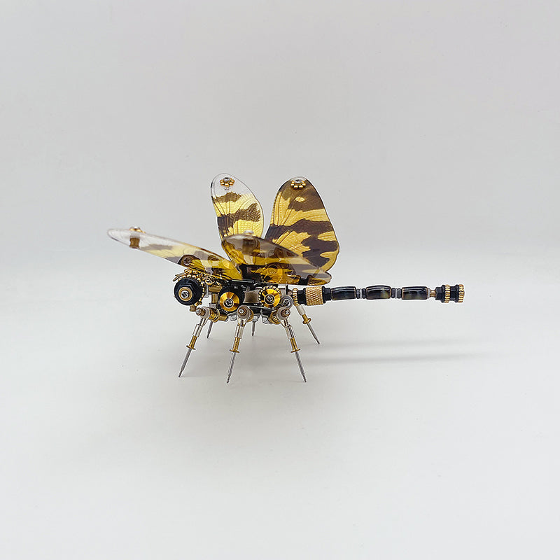 Libélula Alas Moteadas Steampunk Metal 3D