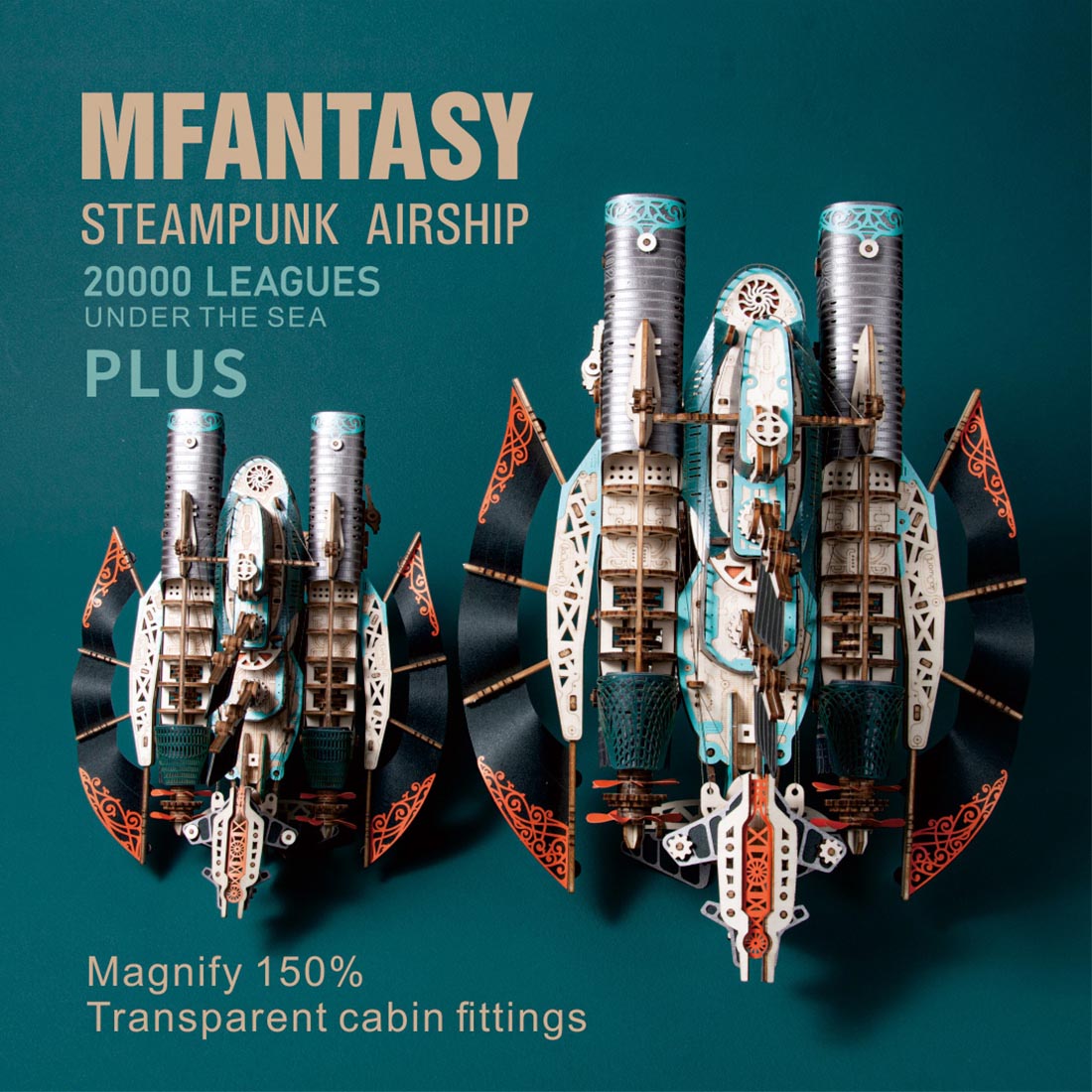 Submarino Steampunk Madera 3D