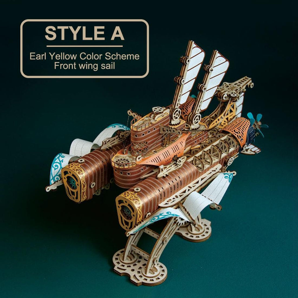Submarino Steampunk Madera 3D