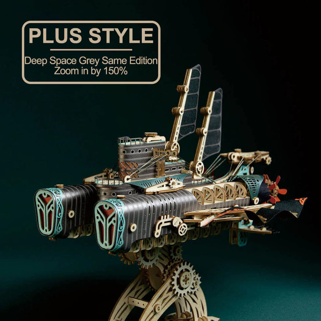 Submarino Steampunk Madera 3D