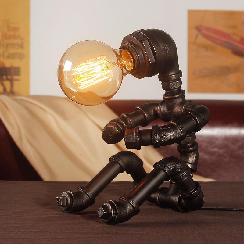 Lámpara de Mesa Steampunk Tubería Metal