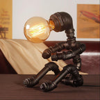 Lámpara de Mesa Steampunk Tubería Metal