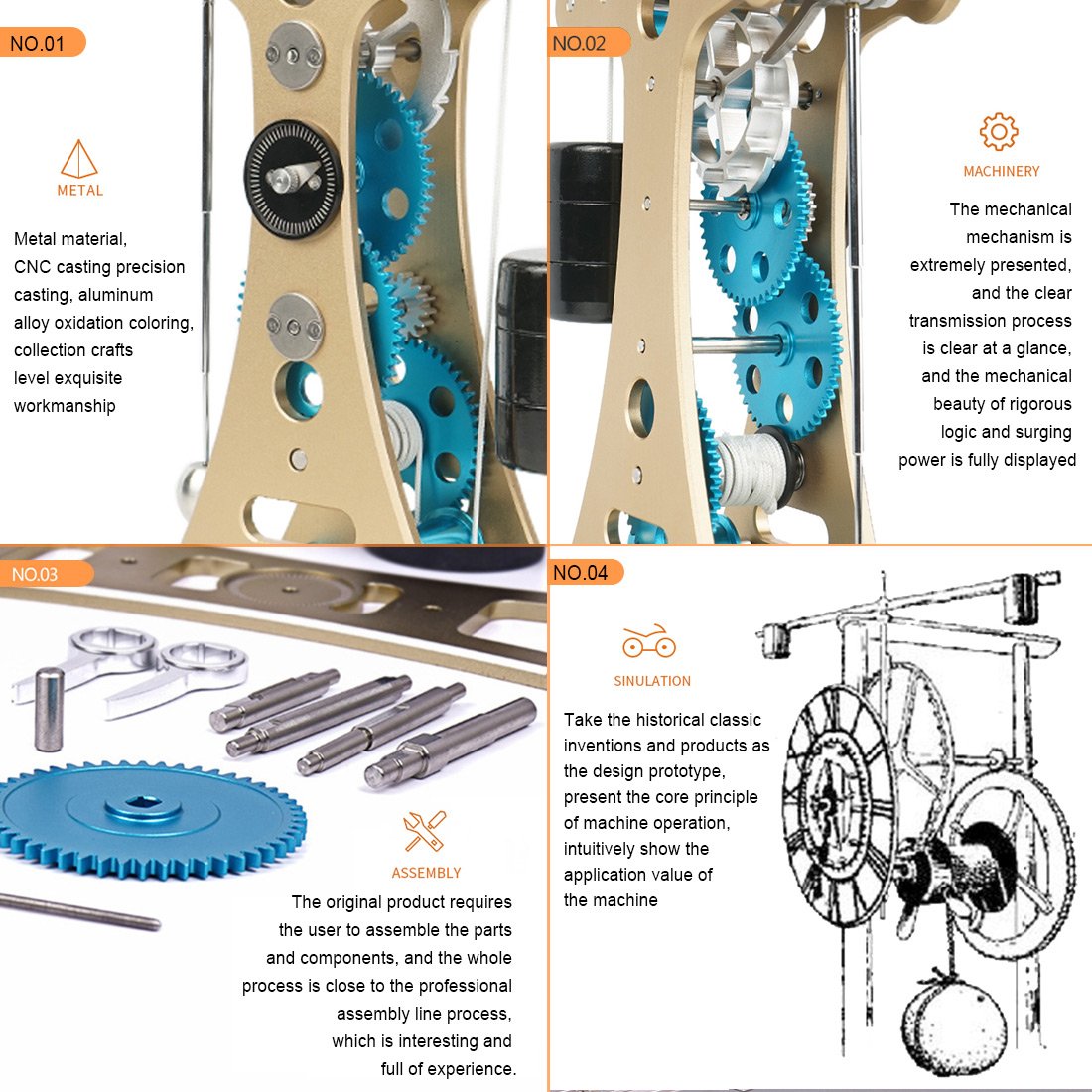 Reloj de Péndulo Metal 3D