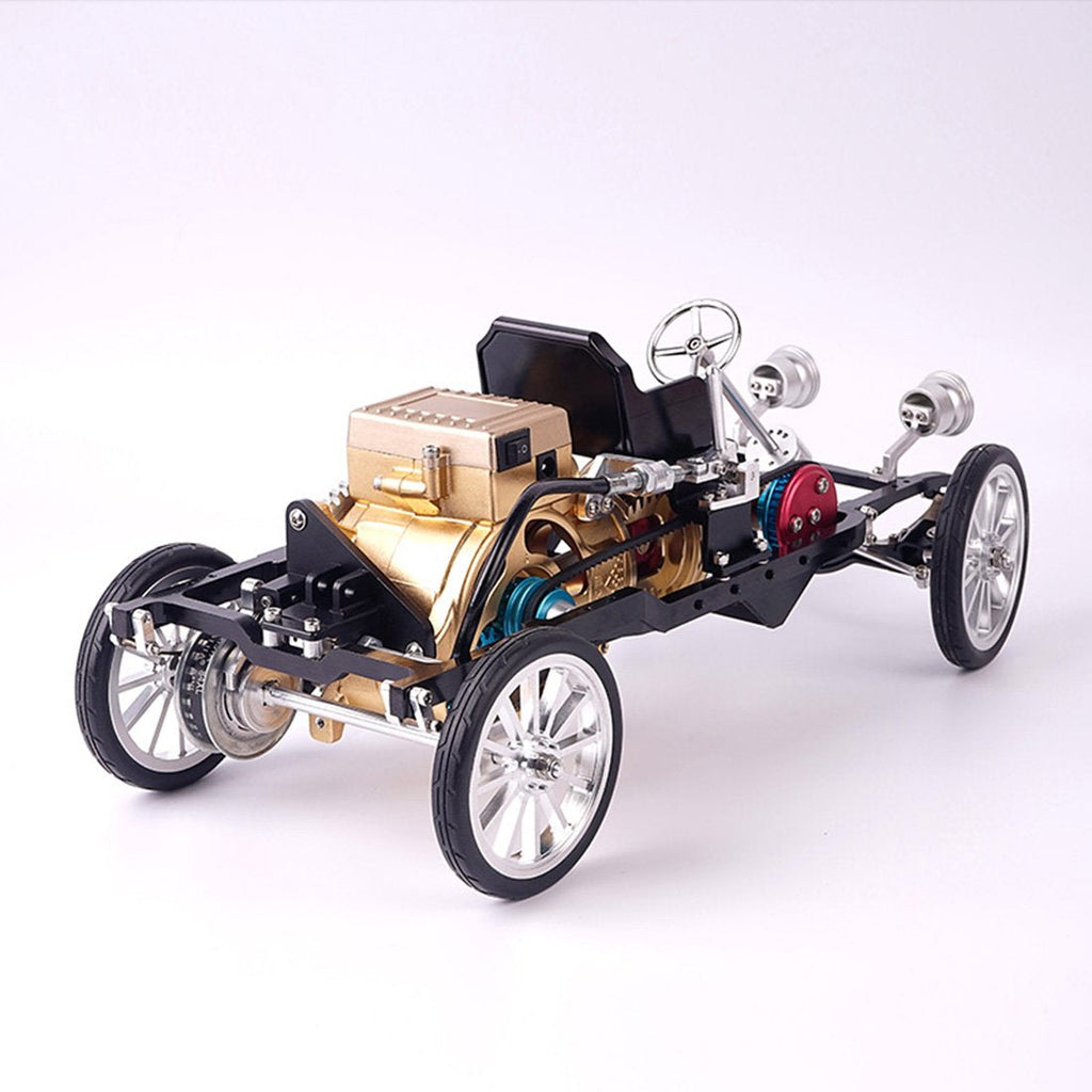 Coche Retro Británico Motor Monocilíndrico Metal 3D