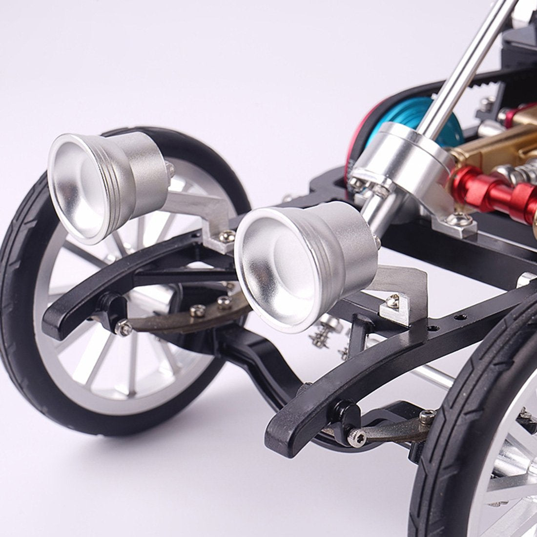 Coche Retro Británico Motor Monocilíndrico Metal 3D