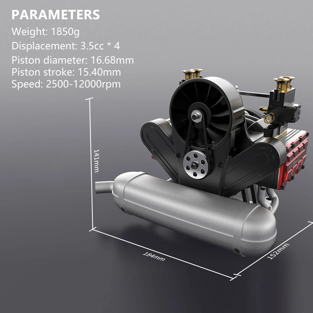 Motor Toyan FS-B400 14cc Bóxer 4 Cilindros