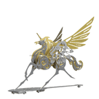 Unicornio Colorido Criatura Mítica Metal 3D
