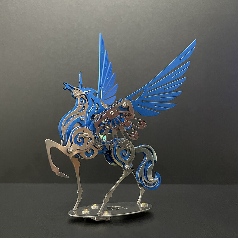 Unicornio Colorido Criatura Mítica Metal 3D
