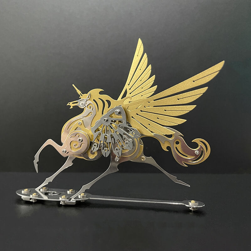Unicornio Colorido Criatura Mítica Metal 3D