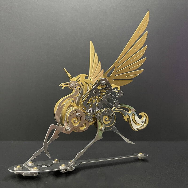 Unicornio Colorido Criatura Mítica Metal 3D
