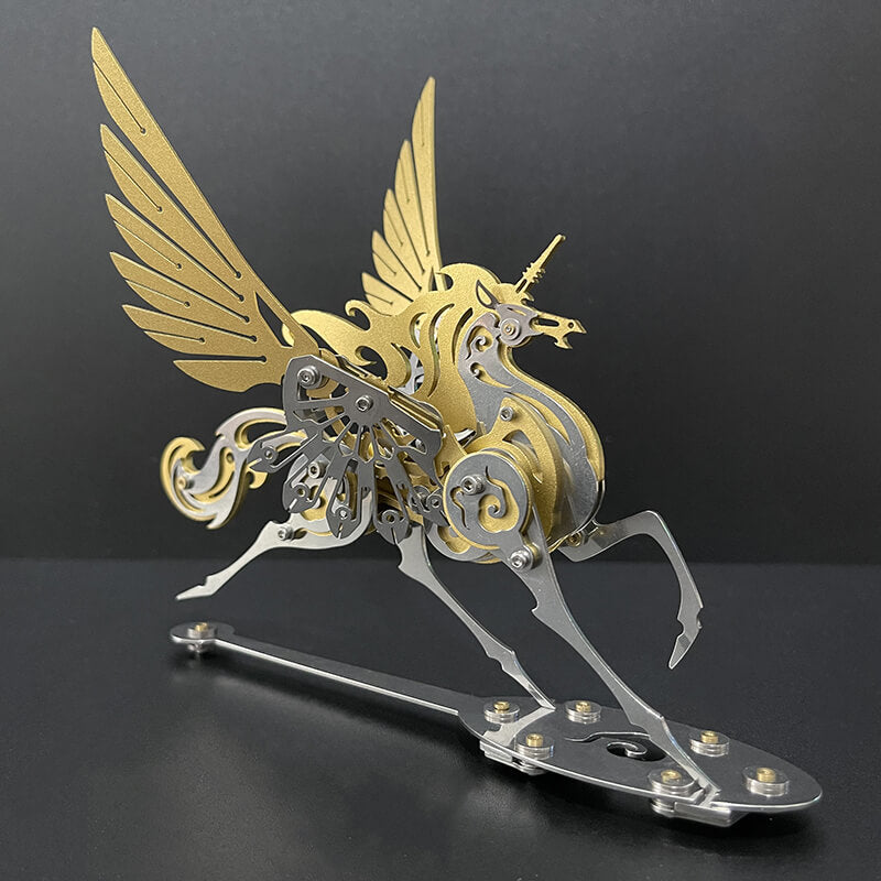 Unicornio Colorido Criatura Mítica Metal 3D
