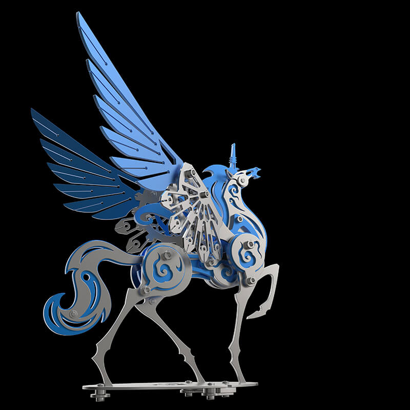 Unicornio Colorido Criatura Mítica Metal 3D