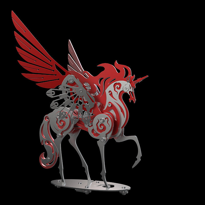 Unicornio Colorido Criatura Mítica Metal 3D