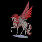 Unicornio Colorido Criatura Mítica Metal 3D