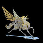 Unicornio Colorido Criatura Mítica Metal 3D