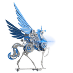 Unicornio Colorido Criatura Mítica Metal 3D