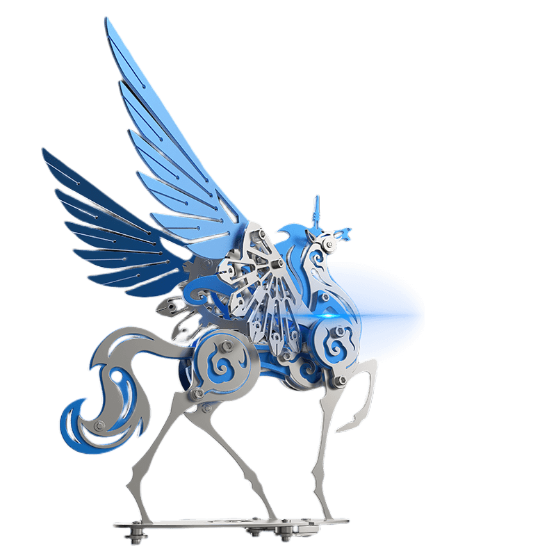 Unicornio Colorido Criatura Mítica Metal 3D