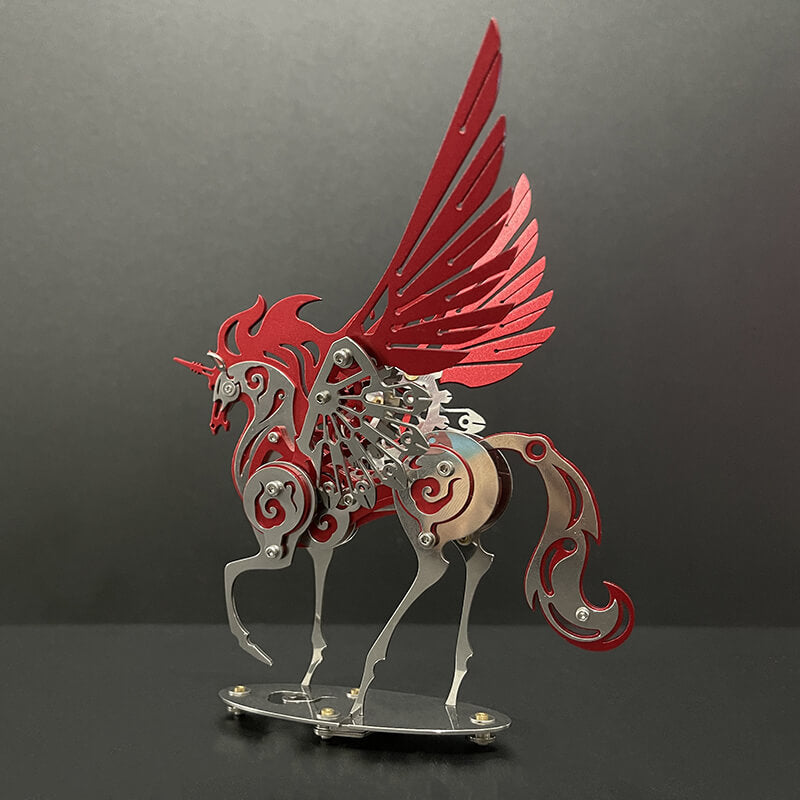 Unicornio Colorido Criatura Mítica Metal 3D