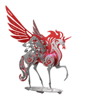 Unicornio Colorido Criatura Mítica Metal 3D