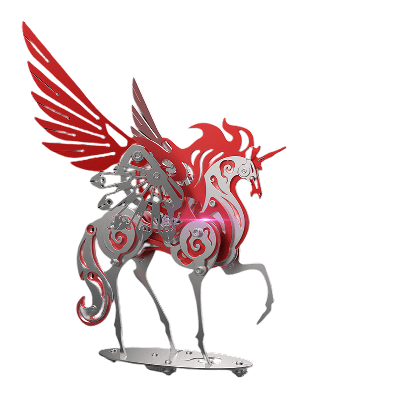 Unicornio Colorido Criatura Mítica Metal 3D