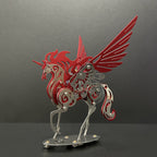 Unicornio Colorido Criatura Mítica Metal 3D