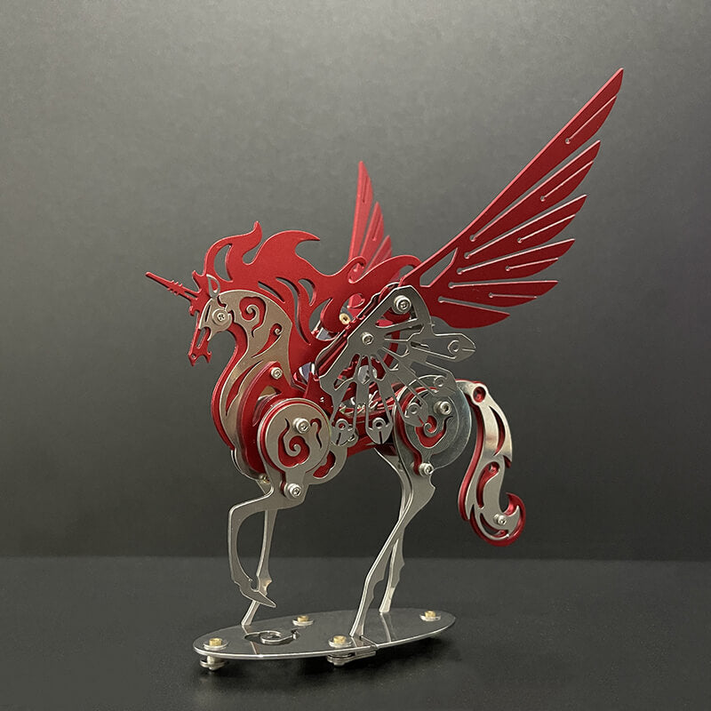 Unicornio Colorido Criatura Mítica Metal 3D