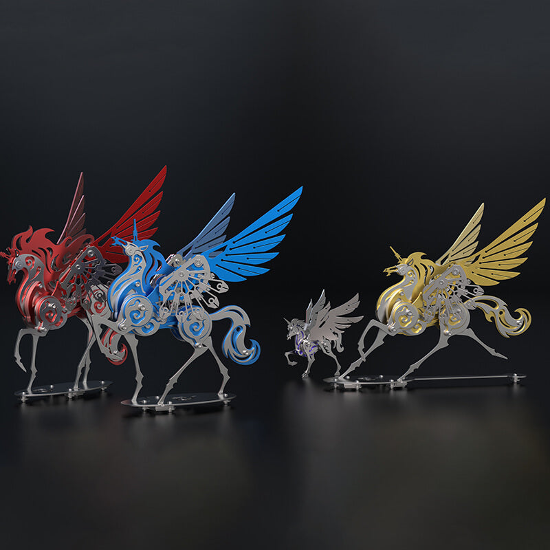 Unicornio Colorido Criatura Mítica Metal 3D