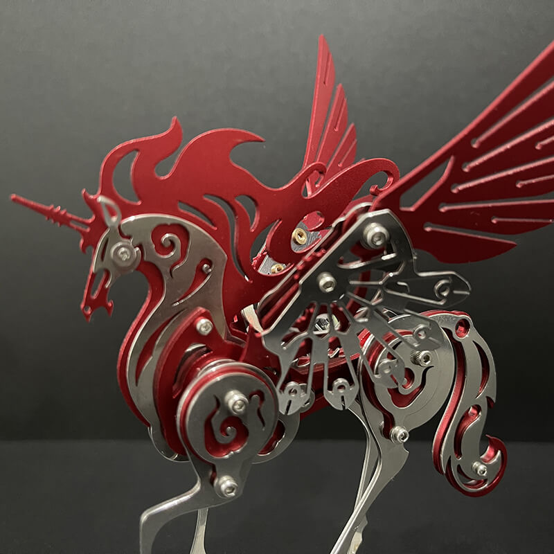 Unicornio Colorido Criatura Mítica Metal 3D