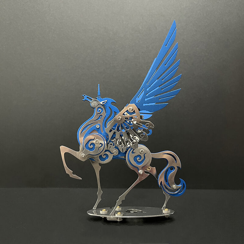 Unicornio Colorido Criatura Mítica Metal 3D