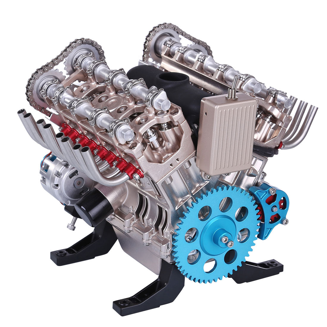 Motor V8 Mecánico Metal 3D 500 piezas