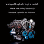 Motor V8 Mecánico Metal 3D 500 piezas