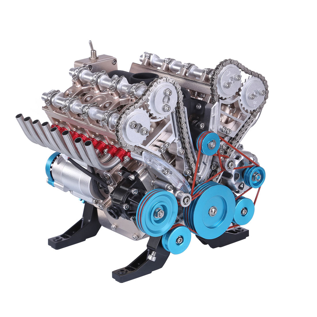 Motor V8 Mecánico Metal 3D 500 piezas