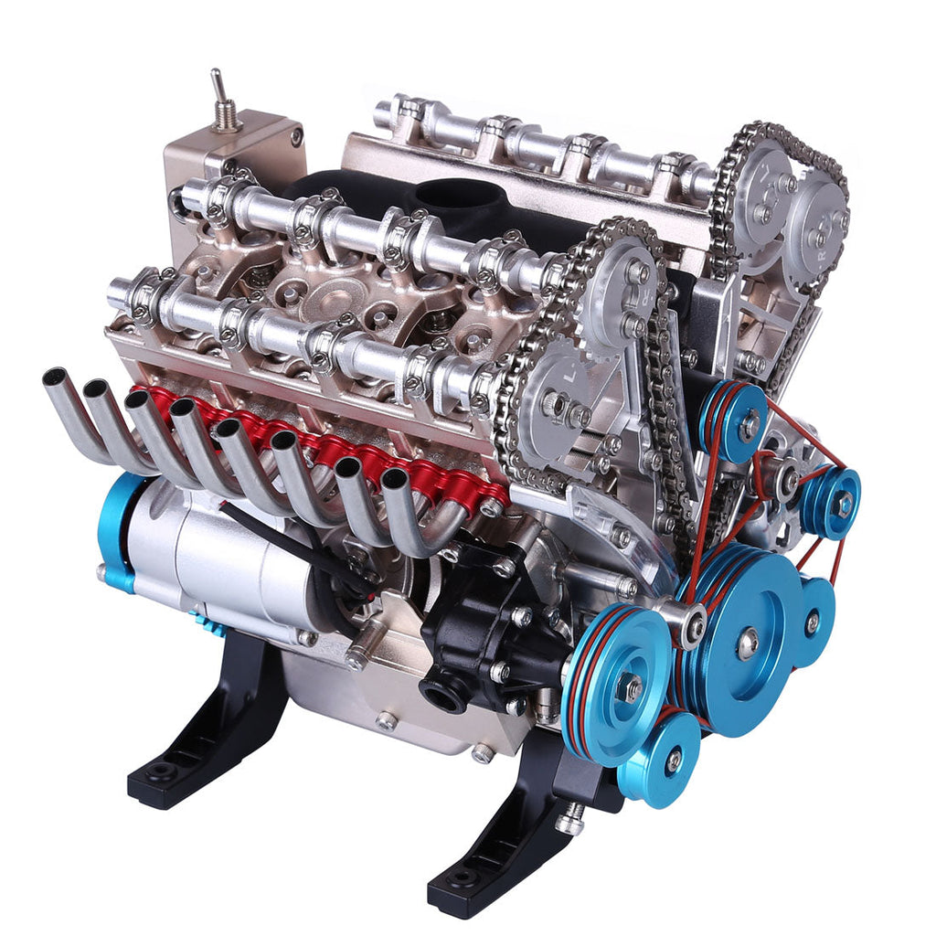 Motor V8 Mecánico Metal 3D 500 piezas