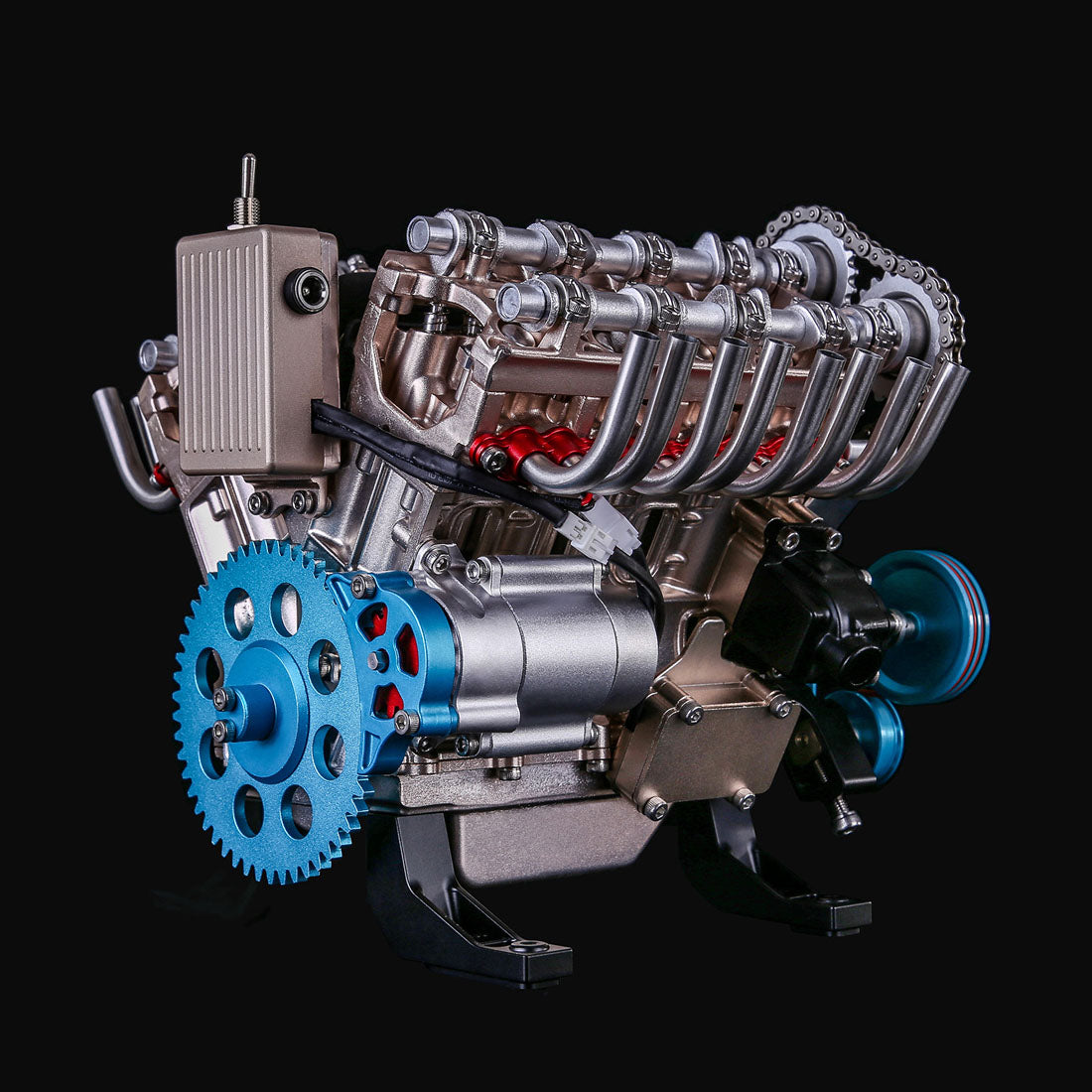 Motor V8 Mecánico Metal 3D 500 piezas