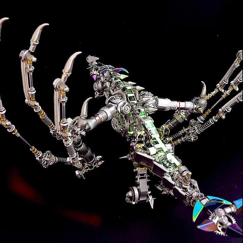 Dragón Occidental Cyberpunk Metal 3D 1300 piezas