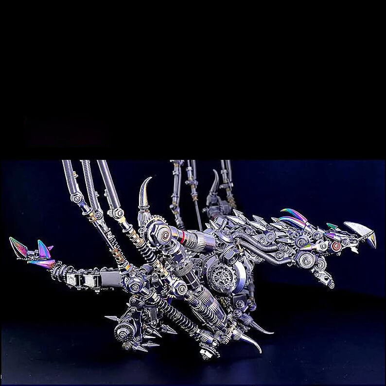 Dragón Occidental Cyberpunk Metal 3D 1300 piezas