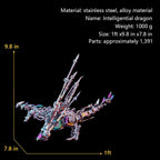 Dragón Occidental Cyberpunk Metal 3D 1300 piezas