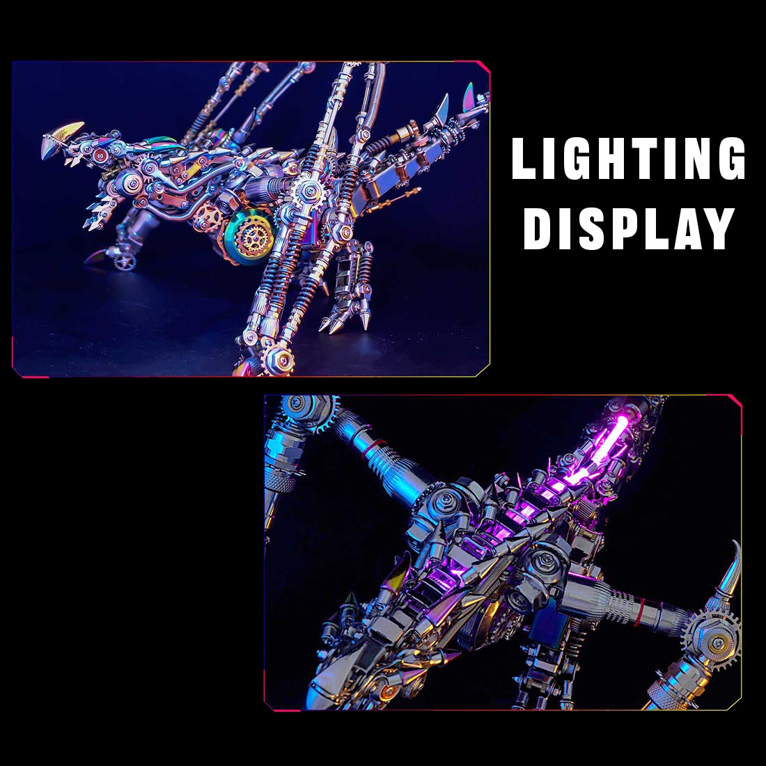Dragón Occidental Cyberpunk Metal 3D 1300 piezas