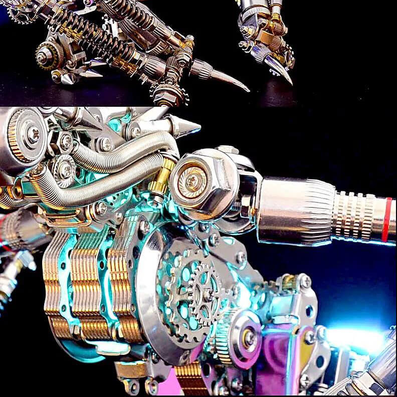 Dragón Occidental Cyberpunk Metal 3D 1300 piezas