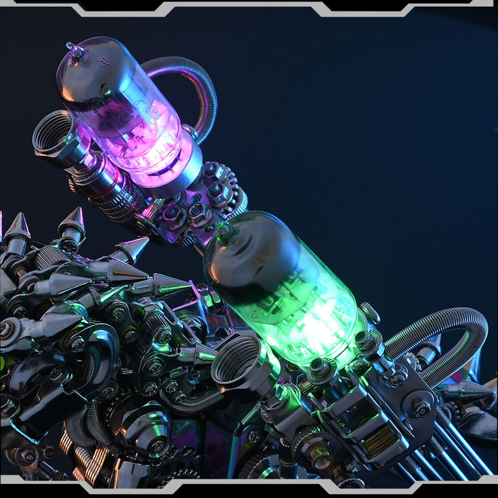 Dragón Occidental Mecánico Punk Metal 3D