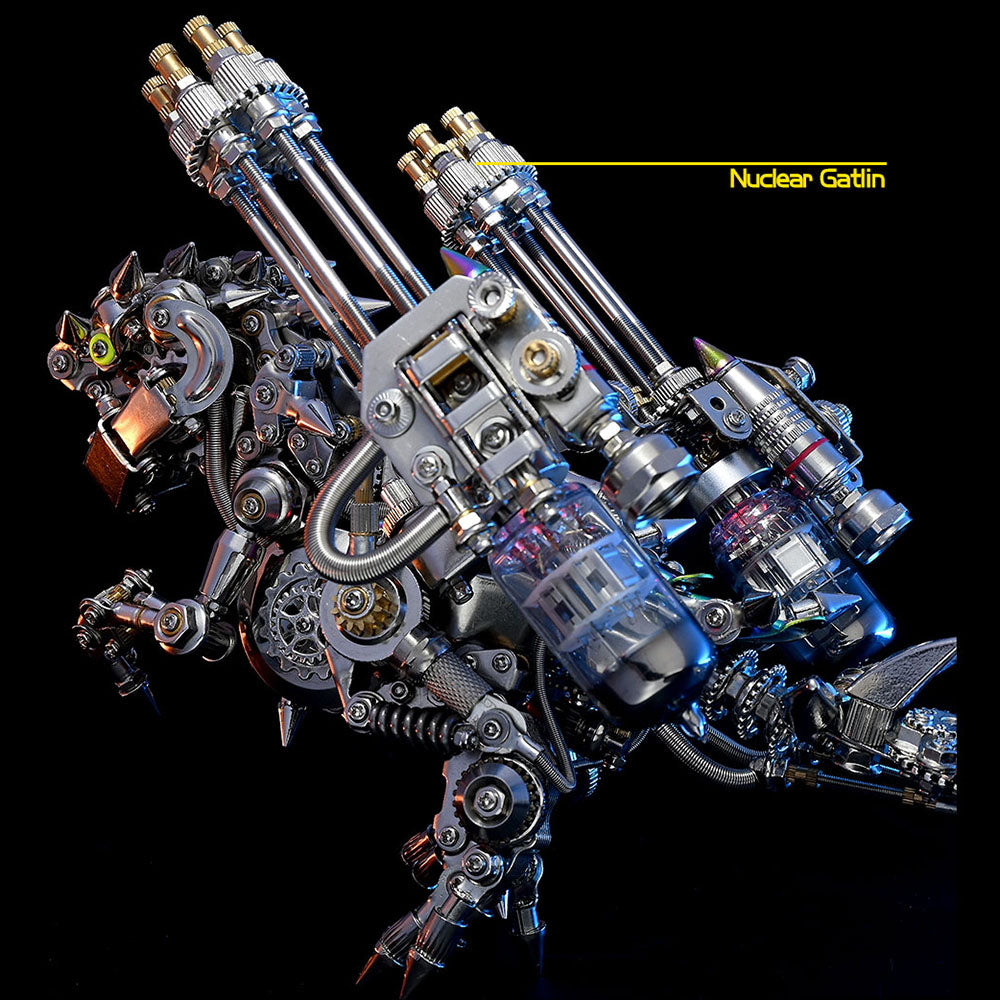 Dragón Occidental Mecánico Punk Metal 3D