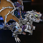 Dragón Occidental Mecánico Punk Metal 3D